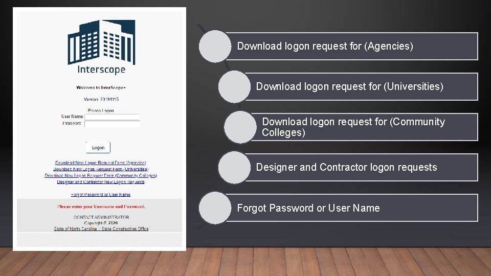 Download logon request for (Agencies) Download logon request for (Universities) Download logon request for