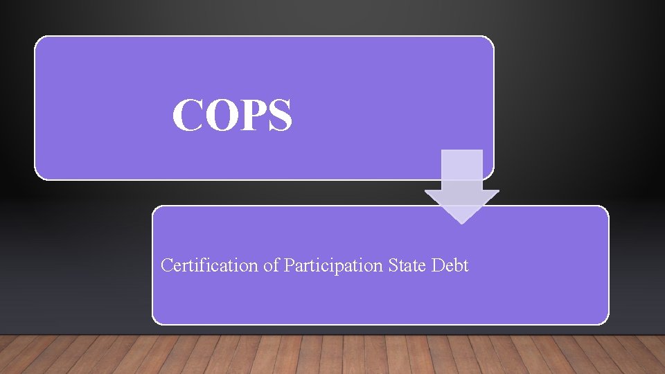 COPS Certification of Participation State Debt 