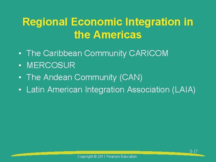 Regional Economic Integration in the Americas • • The Caribbean Community CARICOM MERCOSUR The