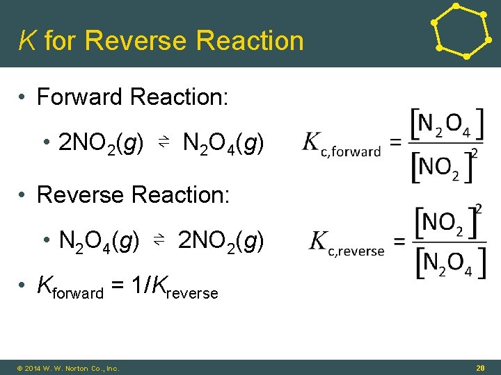 K for Reverse Reaction • Forward Reaction: • 2 NO 2(g) ⇌ N 2