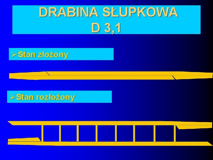 DRABINA SŁUPKOWA D 3, 1 ØStan złożony ØStan rozłożony 