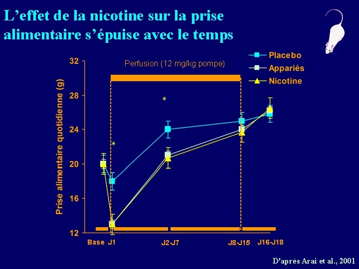 L’effet de la nicotine sur la prise alimentaire s’épuise avec le temps Perfusion (12