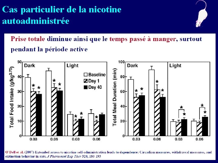 Cas particulier de la nicotine autoadministrée 