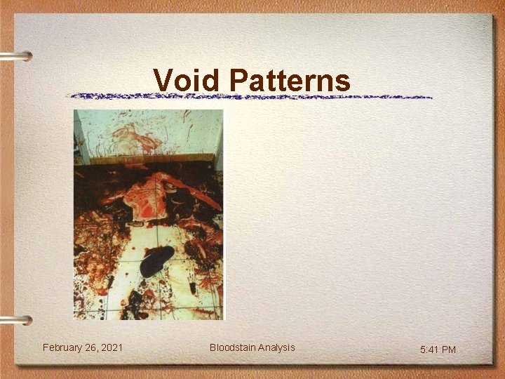 Void Patterns February 26, 2021 Bloodstain Analysis 5: 41 PM 