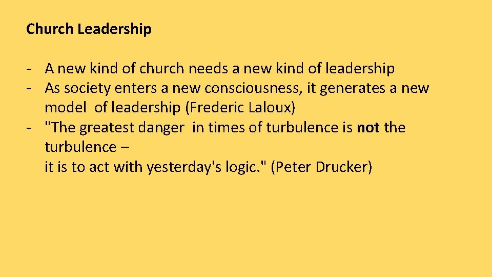 Church Leadership - A new kind of church needs a new kind of leadership