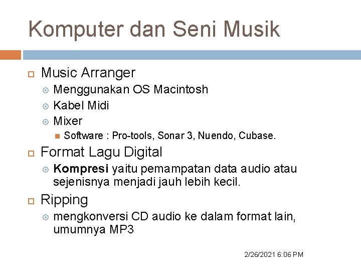 Komputer dan Seni Musik Music Arranger Menggunakan OS Macintosh Kabel Midi Mixer Format Lagu