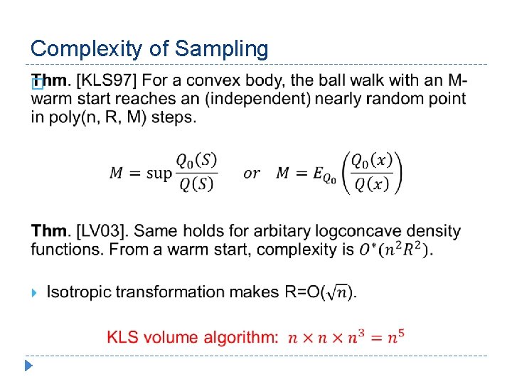 Complexity of Sampling � 