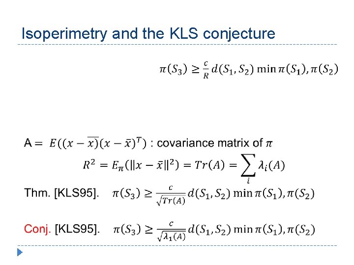 Isoperimetry and the KLS conjecture 