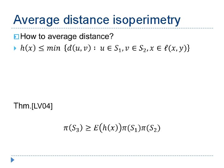 Average distance isoperimetry � 