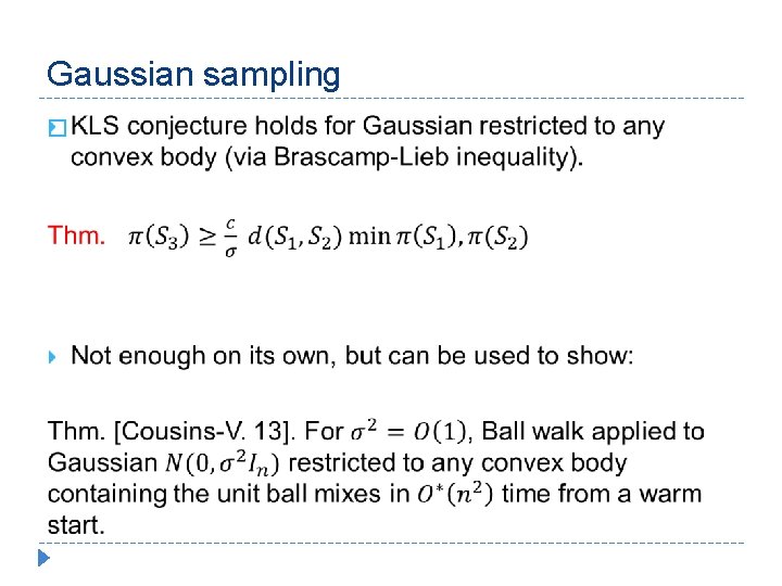 Gaussian sampling � 