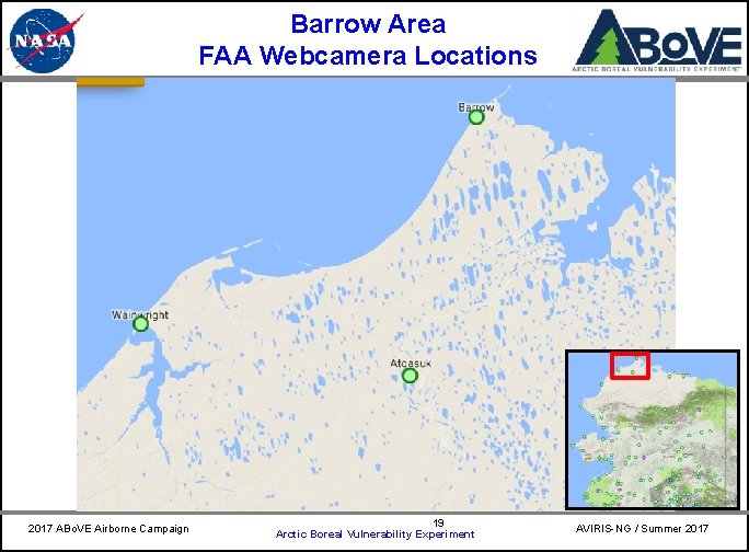 Barrow Area FAA Webcamera Locations 2017 ABo. VE Airborne Campaign 19 Arctic Boreal Vulnerability