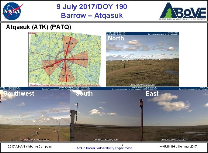 9 July 2017/DOY 190 Barrow – Atqasuk CARVE Atqasuk (ATK) (PATQ) North Southwest 2017