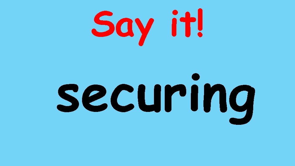 Say it! securing 
