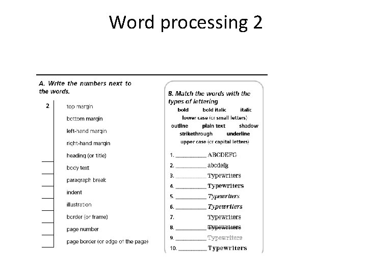 Word processing 2 