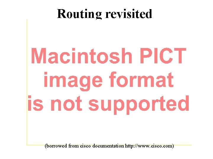 Routing revisited (borrowed from cisco documentation http: //www. cisco. com) 