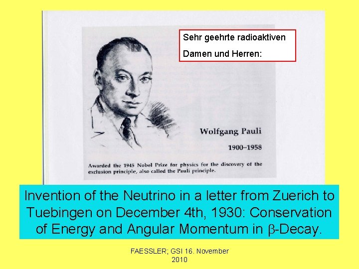 Sehr geehrte radioaktiven Damen und Herren: Invention of the Neutrino in a letter from