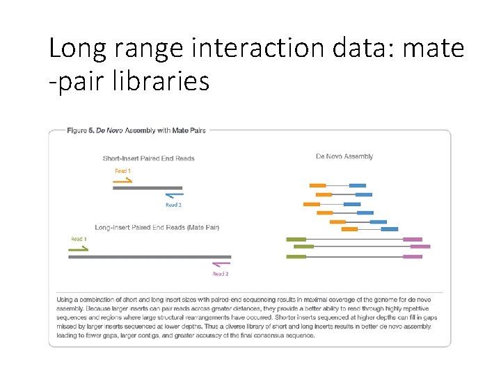 Long range interaction data: mate -pair libraries 