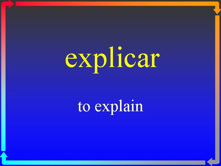 explicar to explain 