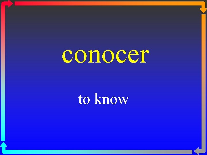 conocer to know 