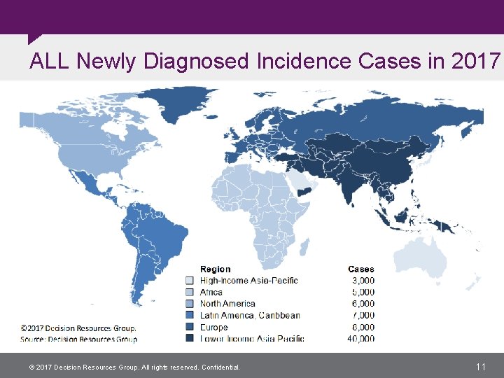 ALL Newly Diagnosed Incidence Cases in 2017 © 2017 Decision Resources Group. All rights