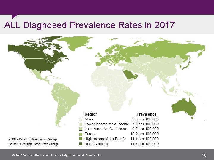 ALL Diagnosed Prevalence Rates in 2017 © 2017 Decision Resources Group. All rights reserved.