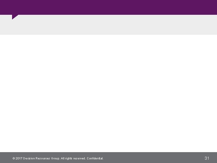 © 2017 Decision Resources Group. All rights reserved. Confidential. 31 