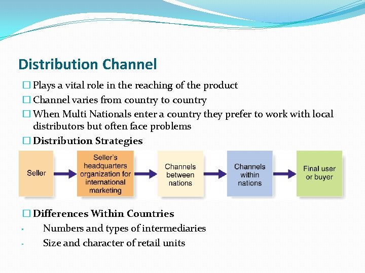 Distribution Channel � Plays a vital role in the reaching of the product �