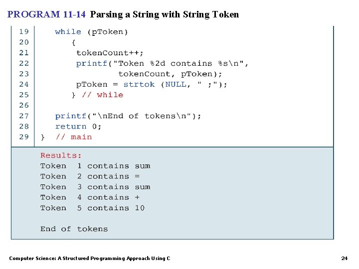 PROGRAM 11 -14 Parsing a String with String Token Computer Science: A Structured Programming