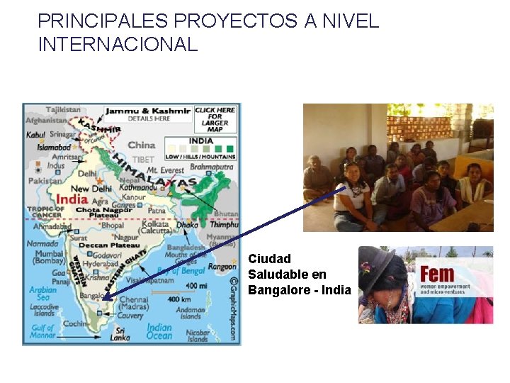 PRINCIPALES PROYECTOS A NIVEL INTERNACIONAL Ciudad Saludable en Bangalore - India 