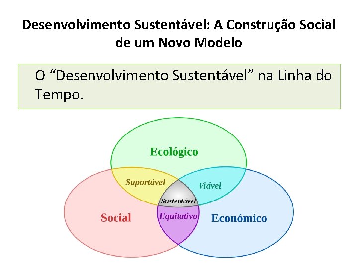 Desenvolvimento Sustentável: A Construção Social de um Novo Modelo O “Desenvolvimento Sustentável” na Linha