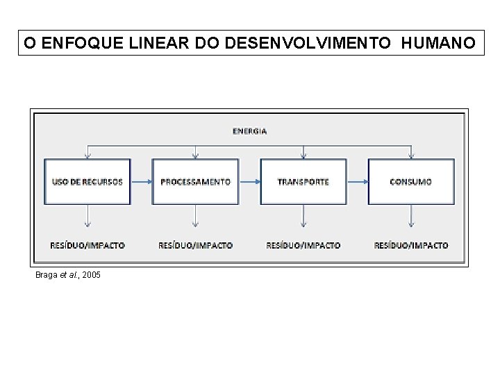 O ENFOQUE LINEAR DO DESENVOLVIMENTO HUMANO Braga et al. , 2005 