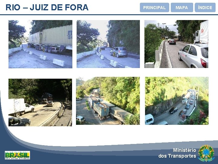 RIO – JUIZ DE FORA PRINCIPAL MAPA Ministério dos Transportes ÍNDICE 7 