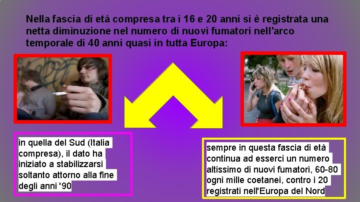 Nella fascia di età compresa tra i 16 e 20 anni si è registrata Nella fascia di età compresa tra i 16 e 20 anni si è registrata
