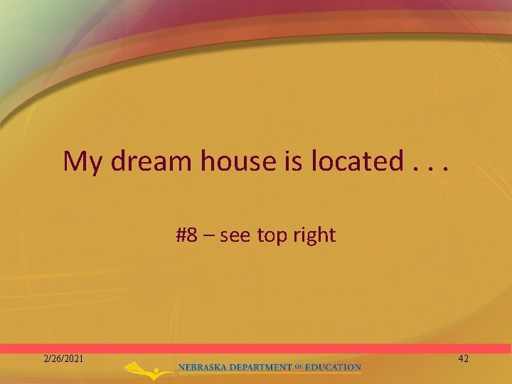 My dream house is located. . . #8 – see top right 2/26/2021 42