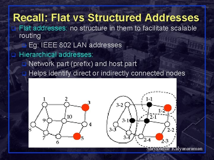 Recall: Flat vs Structured Addresses q q Flat addresses: no structure in them to