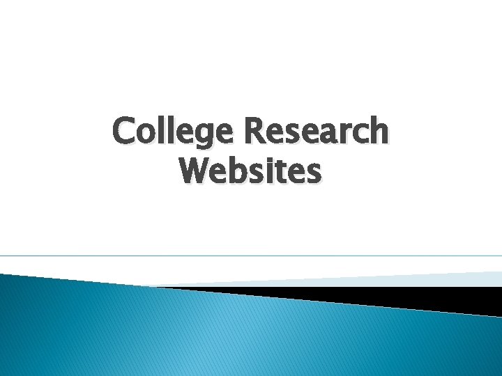 College Research Websites 