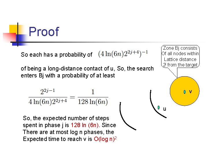 Proof So each has a probability of of being a long-distance contact of u,