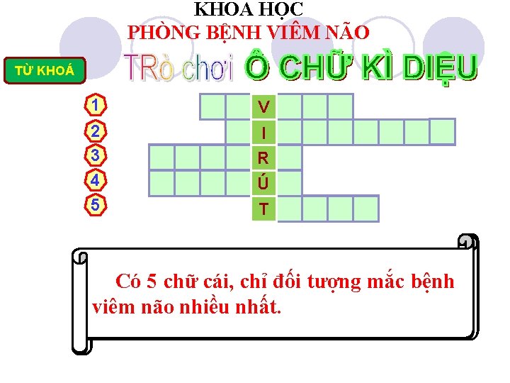 KHOA HỌC PHÒNG BỆNH VIÊM NÃO TỪ KHOÁ 1 2 3 4 5 T