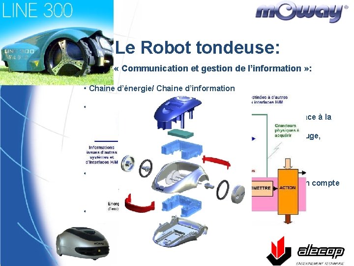 Le Robot tondeuse: « Communication et gestion de l’information » : • Chaine d’énergie/