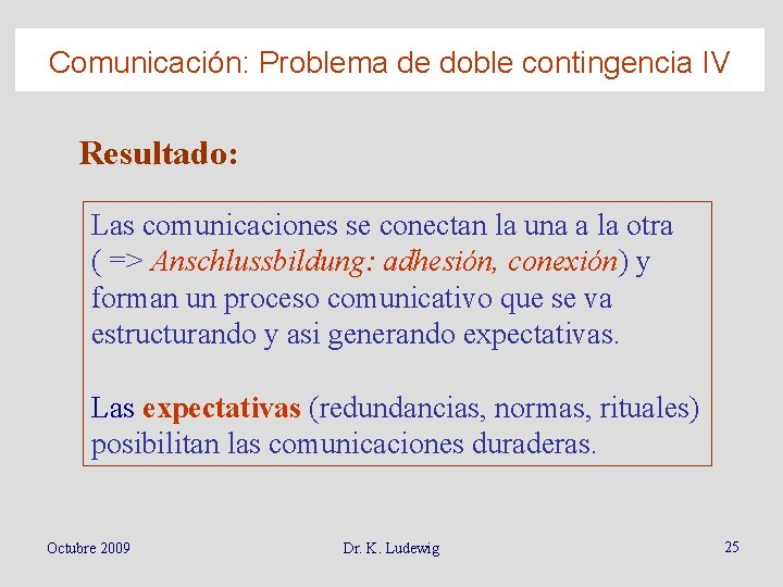 Comunicación: Problema de doble contingencia IV Resultado: Las comunicaciones se conectan la una a