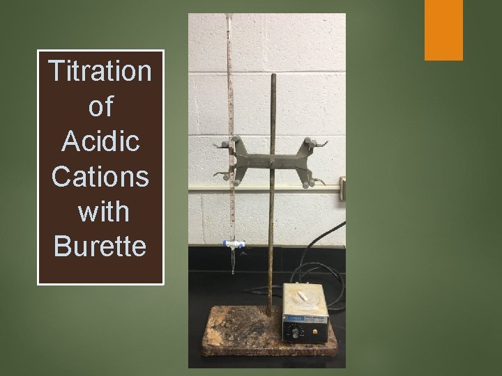 Titration of Acidic Cations with Burette 