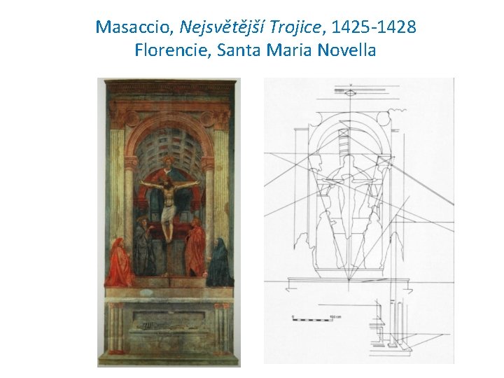Masaccio, Nejsvětější Trojice, 1425 -1428 Florencie, Santa Maria Novella 