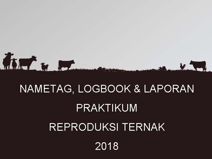 NAMETAG, LOGBOOK & LAPORAN PRAKTIKUM REPRODUKSI TERNAK 2018 