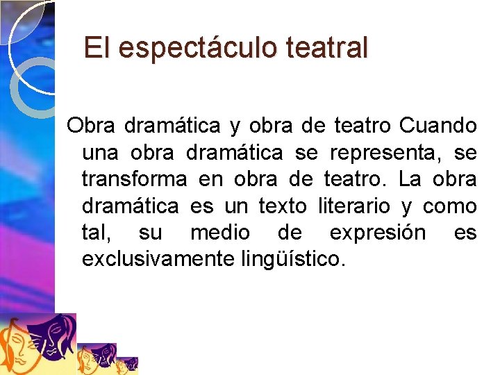 El espectáculo teatral Obra dramática y obra de teatro Cuando una obra dramática se