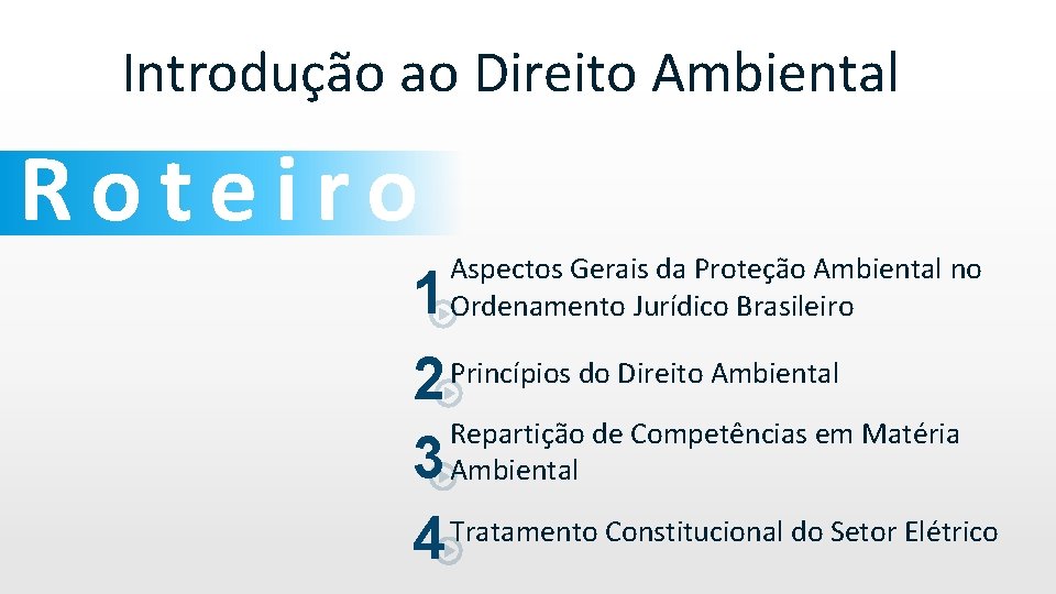 Introdução ao Direito Ambiental Roteiro Aspectos Gerais da Proteção Ambiental no Ordenamento Jurídico Brasileiro