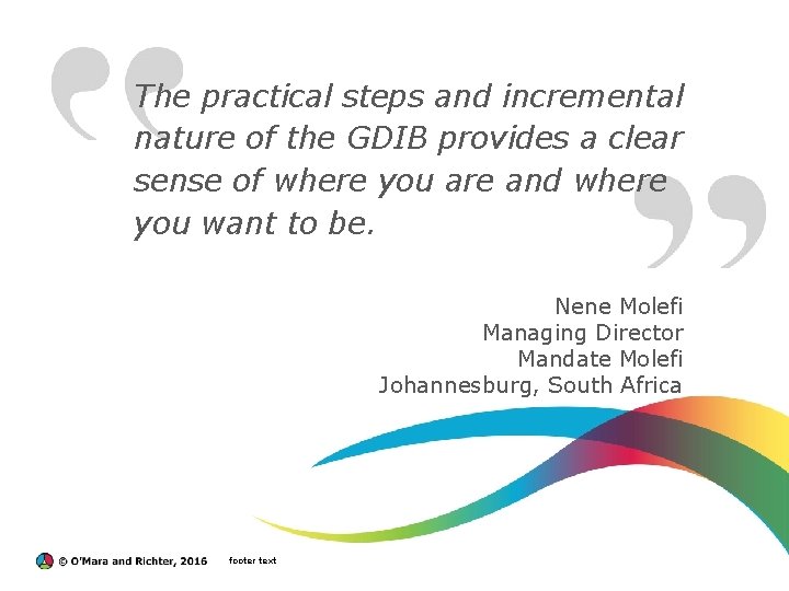 The practical steps and incremental nature of the GDIB provides a clear sense of