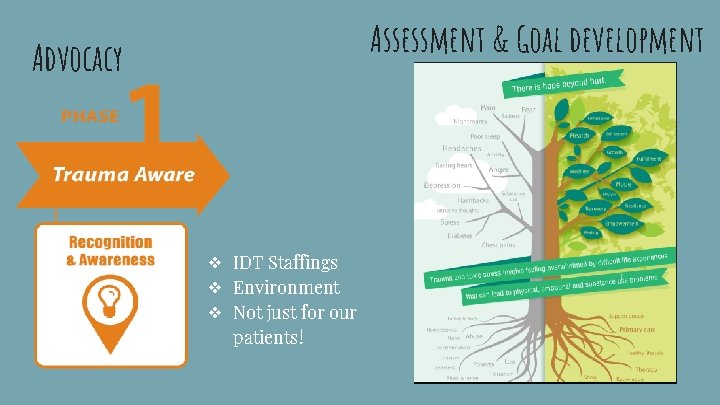 Assessment & Goal development Advocacy ❖ IDT Staffings ❖ Environment ❖ Not just for