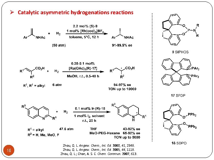 16 Zhou, Q. L. Angew. Chem. , Int. Ed. 2002, 41, 2348. Zhou, Q.