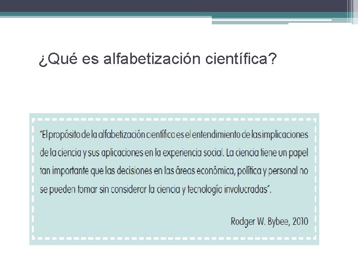 ¿Qué es alfabetización científica? 