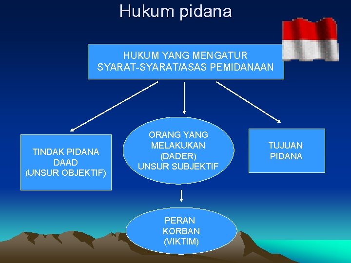 Hukum pidana HUKUM YANG MENGATUR SYARAT-SYARAT/ASAS PEMIDANAAN TINDAK PIDANA DAAD (UNSUR OBJEKTIF) ORANG YANG